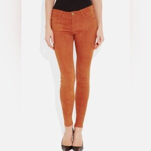 NEW NWT Current/Elliot Skinny Suede Orange Jeans